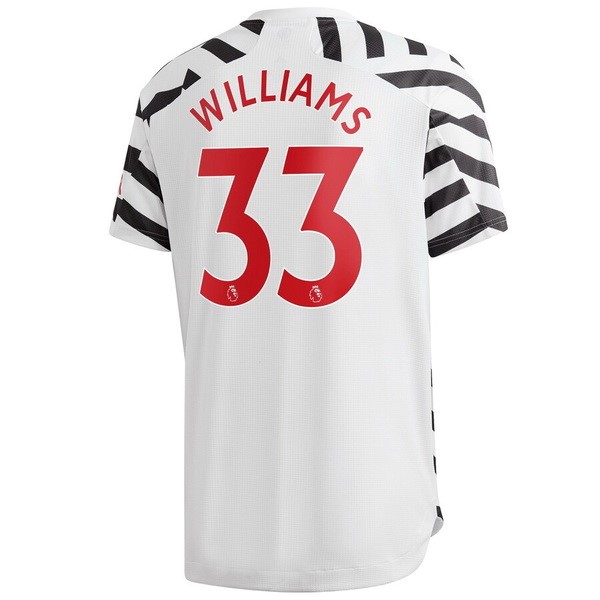 Camiseta Manchester United NO.33 Williams Tercera Equipación 2020-2021 Blanco